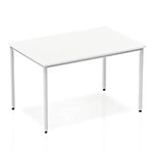 Impulse Straight Table 1200 White Box Frame Leg Silver