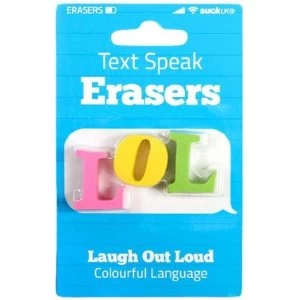 Suck UK Text Speak Erasers LOL