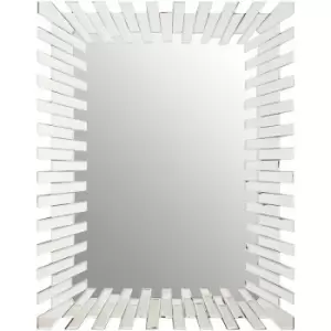 Premier Housewares - Wall Mirror Bathroom / Bedroom / Hallway Wall Mounted Mirrors With Borders / Wall Mirror With Silver Finish / Glass Mirrors For