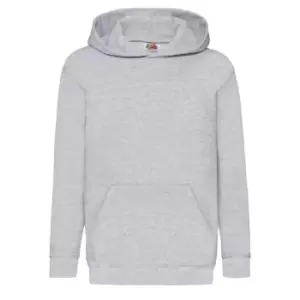 Fruit Of The Loom Childrens Unisex Hooded Sweatshirt / Hoodie (5-6) (Heather Grey)