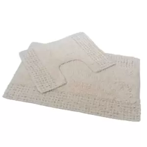 Showerdrape San Marino 2 Piece Cotton Bath Mat Set - Cream