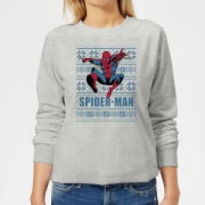 Marvel Spider-Man Womens Christmas Sweatshirt - Grey - 4XL