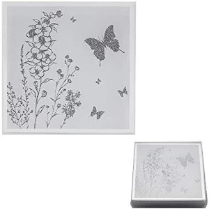 Mirror White Glass Set Of 4 Butterfly Coasters By Lesser & Pavey
