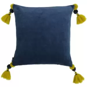 Rive Home Poonam Cushion Cover (45x45cm) (Smoke Blue/Lemon Curry) - Smoke Blue/Lemon Curry