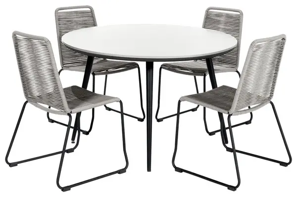 Pacific Pacific Pang 4 Seater Metal Patio Set - Grey