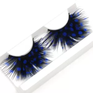 False Eyelashes Blue Feather Plumes