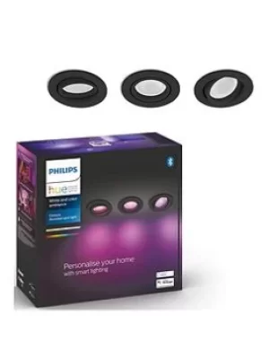 Philips Centura Hue Recessed R. Black 3X5.7W