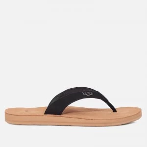 UGG Womens Tawney Logo Flip Flops - Black - UK 3