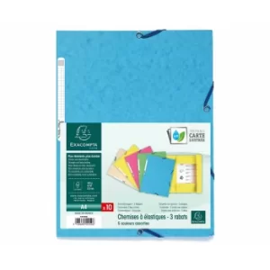 Exacompta Europa 3 Flap Elastic Folder A4 Pack of 50 400g Assorted Colours C