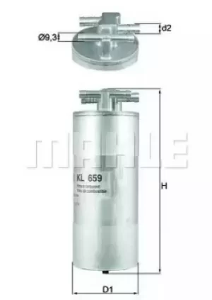 Fuel Filter KL659 78559734 by MAHLE Original