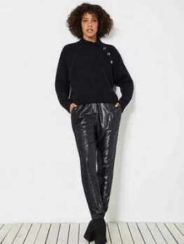 Mint Velvet Sequin Jogger Trousers - Black