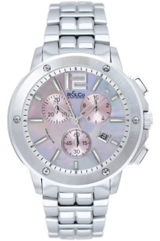 Rotary RLB00001-40-07-X R & Co Womens Chronograph Steel Bra Colour - Silver Tone