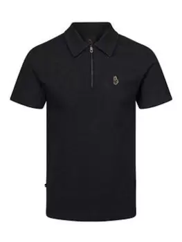 Luke 1977 Luke 1977 Zip Neck Polo Shirt - Dark Grey, Size L, Men