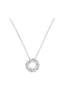 Simply Silver Sterling Silver Cubic Zirconia Marquise Cluster Open Necklace