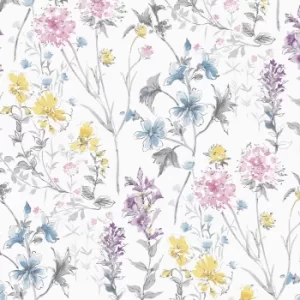 Laura Ashley Wild Meadow Pink Wallpaper