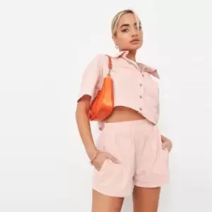 Missguided Petite Linen Shorts - Orange