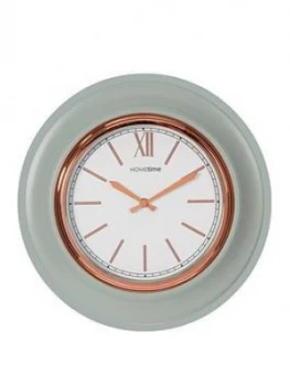 Grey & Gold Round Wall Clock