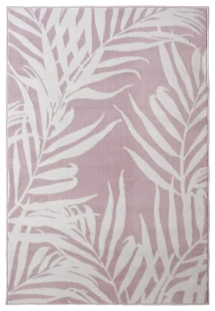 Homemaker Polypropylene Leaf Rug - 80x150cm - Pink