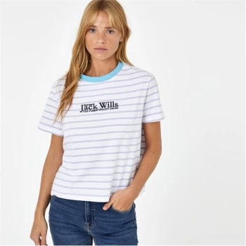 Jack Wills Milsom Boxy T-Shirt - White Stripe