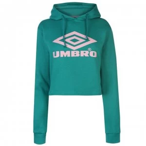 Umbro Umbro Crop Logo Hoodie Ladies - PARASAIL/BLUSH