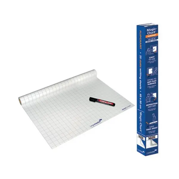 Legamaster Legamaster Magic Chart Gridded Roll White 600x800mm 1590-00 1590-00