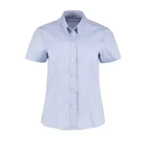 Kustom Kit Ladies Corporate Oxford Short Sleeve Shirt (18) (Light Blue)