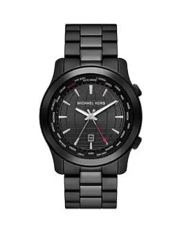 Michael Kors Runway Black Dial Black Ip Bracelet Mens Watch