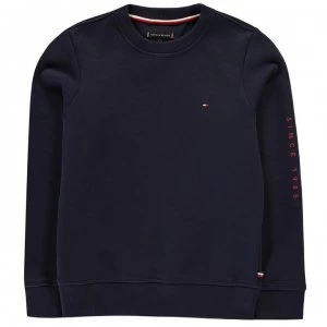 Tommy Hilfiger Junior Boys Interlock Crew Neck Sweatshirt - Black Iris