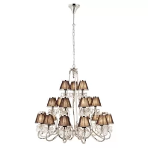 Oksana 21 Light Multi Arm Chandelier Polished Nickel Plate Finish, E14