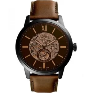 Fossil Townsman 48mm Automatic Brown Leather Watch