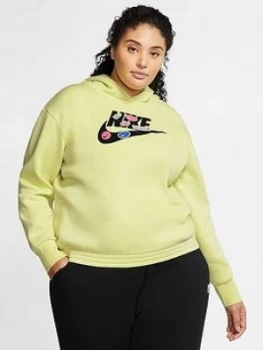 Nike NSW Icon Clash OTH Hoodie (Curve) - Limelight , Limelight, Size 26-28=3X, Women