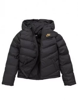 Boys, Nike Unisex NSW Synthetic Fill Jacket - Black/Gold, Size Xs