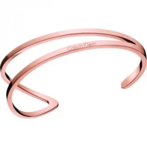 Ladies Calvin Klein Rose Gold Plated Medium Outline Bangle