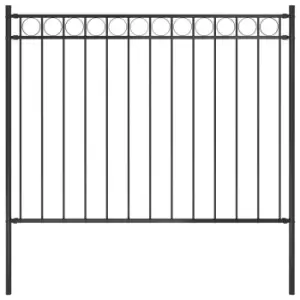 Vidaxl Garden Fence Steel 1.7X1 M Black