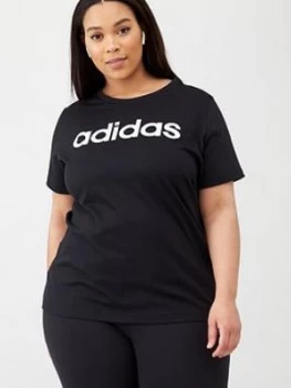 adidas Plus W E Lin S Tee - Black, Size 2X, Women