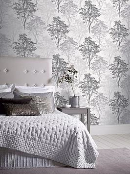 Arthouse Wildwood Grey Mono Wallpaper Paper