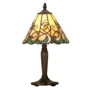 Jamelia 1 Light Table Lamp Tiffany Glass, Dark Bronze Paint with Highlights, E14