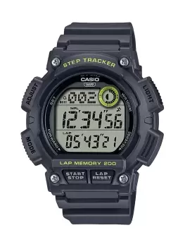 Casio Mens Digital Grey Resin Strap Steptracker Watch