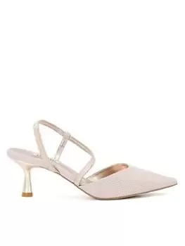 Dune London Dune Citrus Metallic Open Court Shoes - Rose Gold, Pink, Size 5, Women