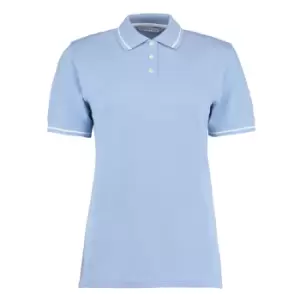 Kustom Kit Ladies St. Mellion Short Sleeve Polo Shirt (10) (Light Blue/White)