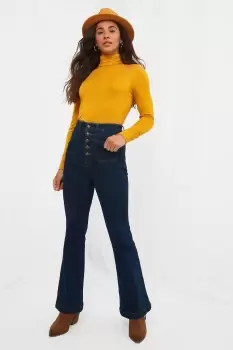 Basic High Roll Neck Long Sleeve Top