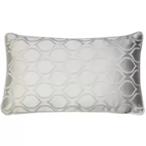 Prestigious Textiles Solitaire Embroidered Geometric Piped Edge Cushion Cover, Sterling, 30 x 50 Cm