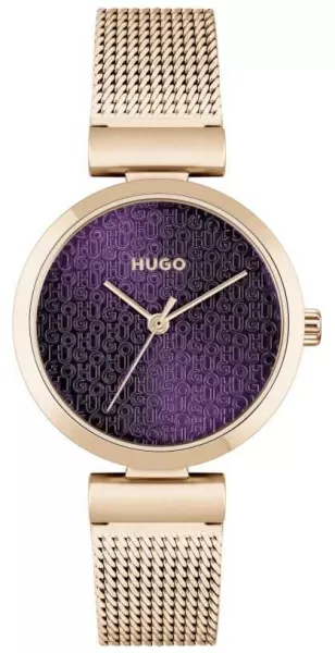 HUGO 1540128 Womens #SWEET Rose Gold Mesh Bracelet Watch