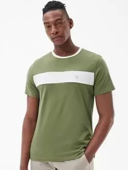 Barbour Steaford Panel T-Shirt - Green, Size S, Men