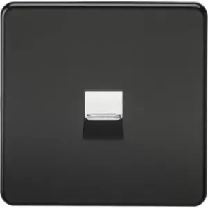 MLA Knightsbridge Telephone Master Socket Matt Black With Chrome Shutter - SF7300MB