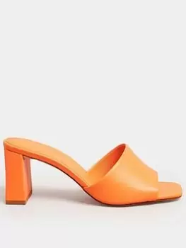 Long Tall Sally Block Mules - Orange, Size 13, Women