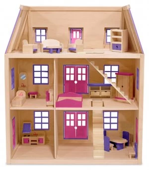 Melissa and Doug Multi Level Wooden Dollhouse