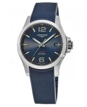 Longines Conquest V.H.P. 41mm Blue Dial Blue Rubber Strap Mens Watch L3.716.4.96.9 L3.716.4.96.9