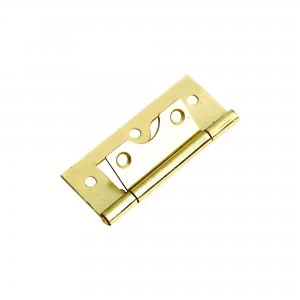 Wickes Flush Hinge - Brass 63mm Pack of 2