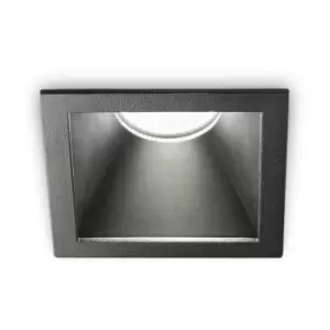 Ideal Lux Game Square Recessed Downlight Black 8.4cm 2700K